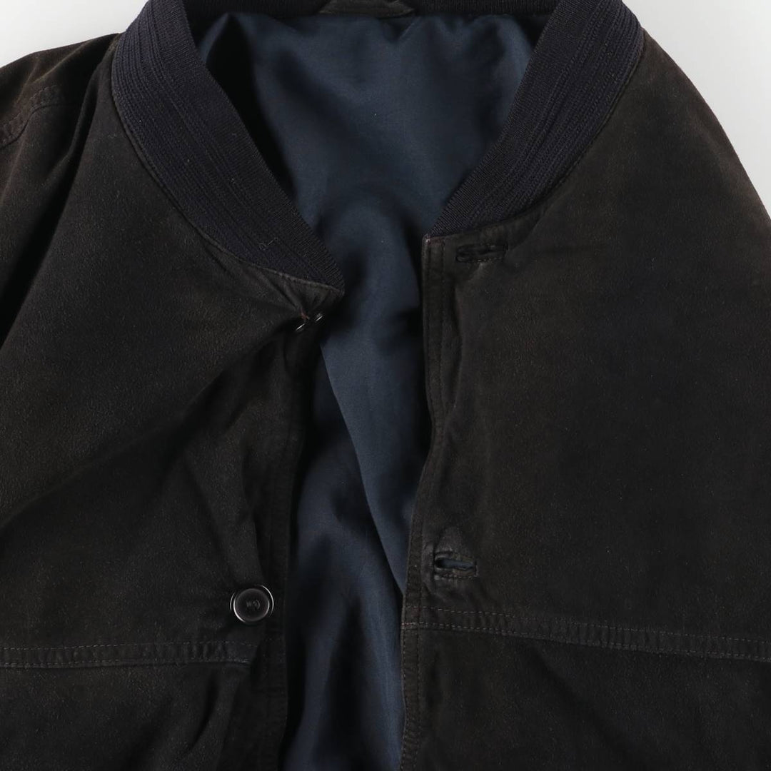 Suede leather blouson, men's size XL genuine leather black type Vintage Second Hand