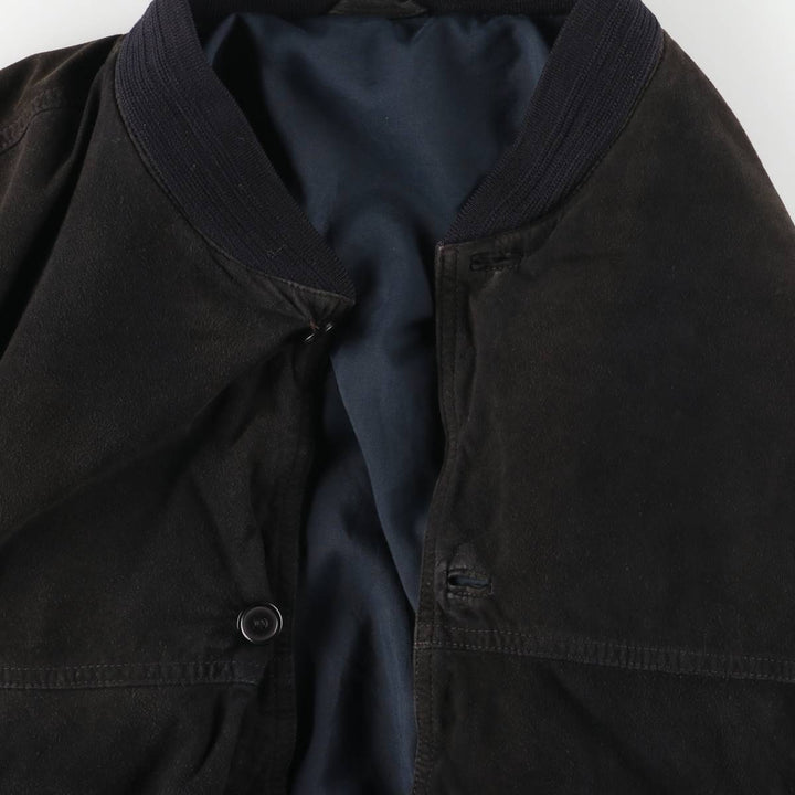 Suede leather blouson, men's size XL genuine leather black type Vintage Second Hand
