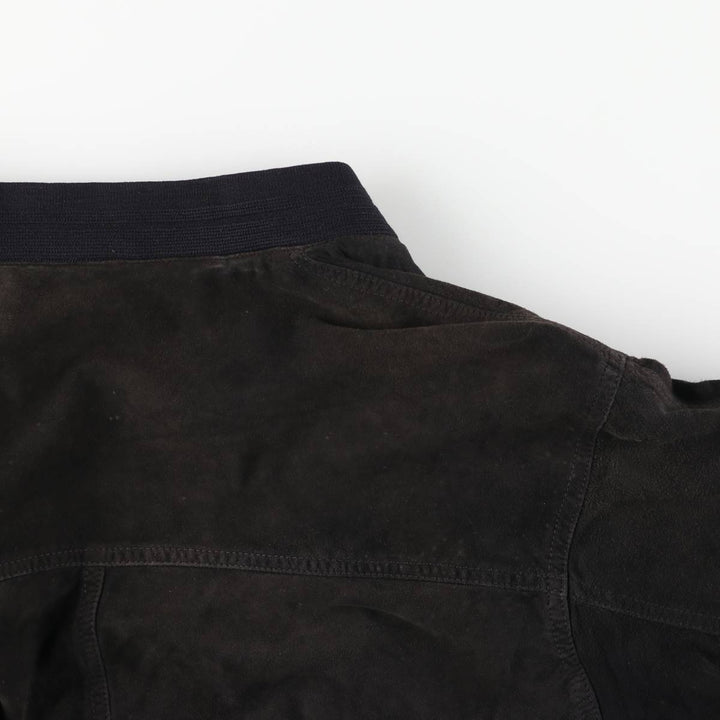 Suede leather blouson, men's size XL genuine leather black type Vintage Second Hand