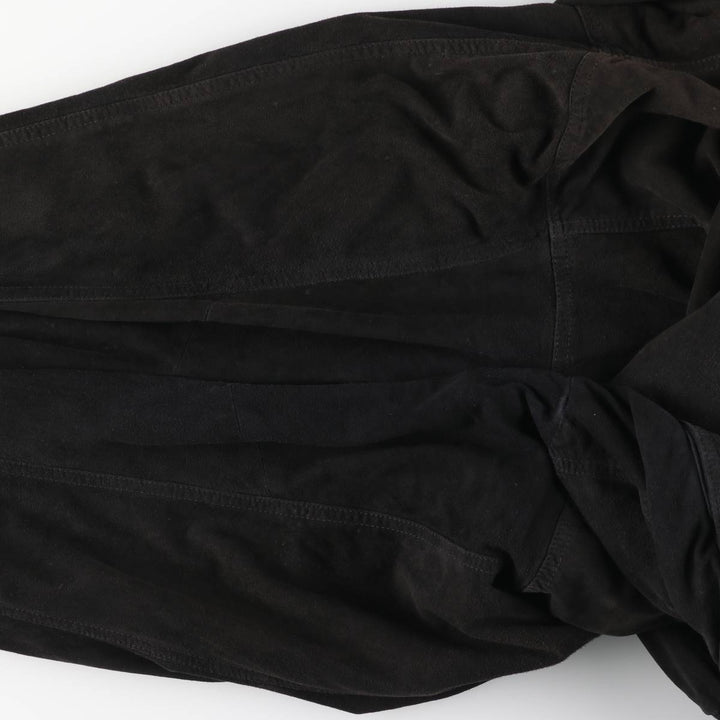 Suede leather blouson, men's size XL genuine leather black type Vintage Second Hand
