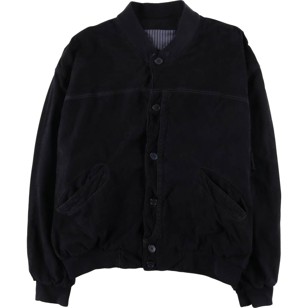 MEC and GREGORYS Suede Leather Blouson, Made in Italy, Men's XL unclear black type Vintage Second Hand