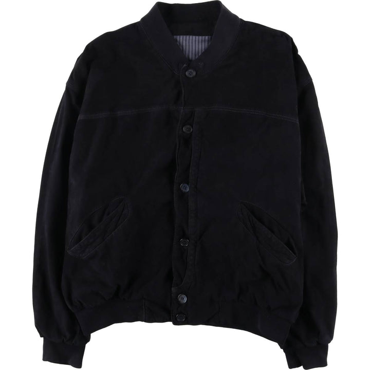 MEC and GREGORYS Suede Leather Blouson, Made in Italy, Men's XL unclear black type Vintage Second Hand