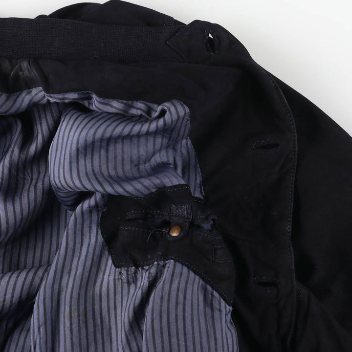 MEC and GREGORYS Suede Leather Blouson, Made in Italy, Men's XL unclear black type Vintage Second Hand