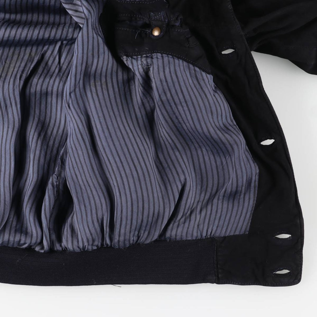 MEC and GREGORYS Suede Leather Blouson, Made in Italy, Men's XL unclear black type Vintage Second Hand