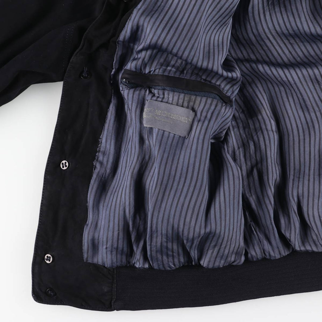 MEC and GREGORYS Suede Leather Blouson, Made in Italy, Men's XL unclear black type Vintage Second Hand