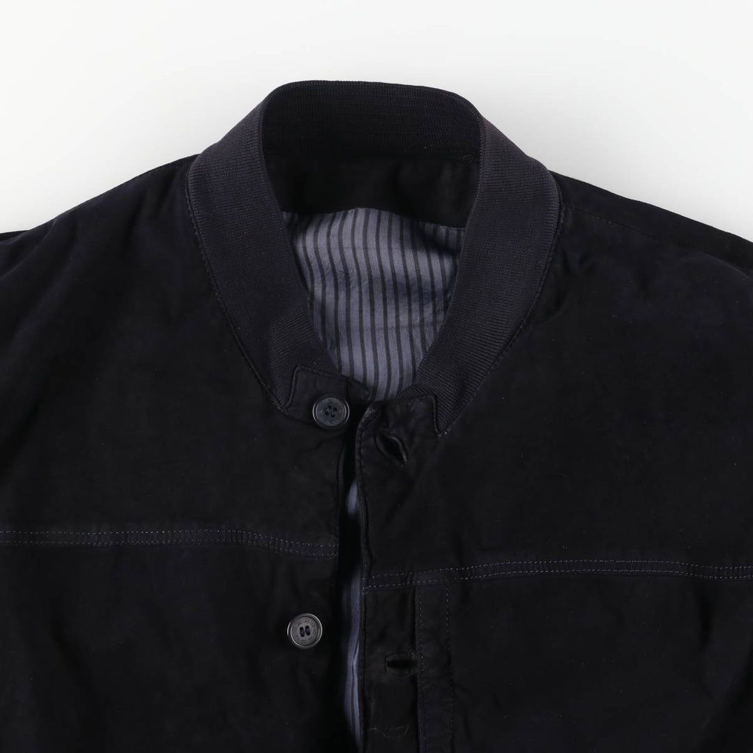 MEC and GREGORYS Suede Leather Blouson, Made in Italy, Men's XL unclear black type Vintage Second Hand