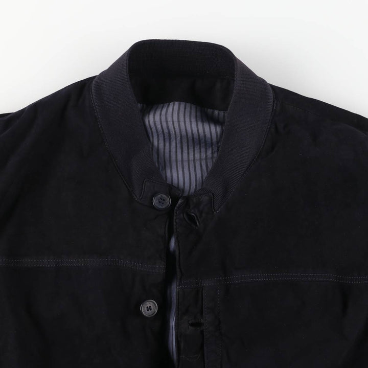 MEC and GREGORYS Suede Leather Blouson, Made in Italy, Men's XL unclear black type Vintage Second Hand