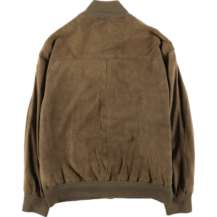 Balster Jacket, Suede Leather Blouson, Men's Size L unclear Khaki type brown Vintage Second Hand