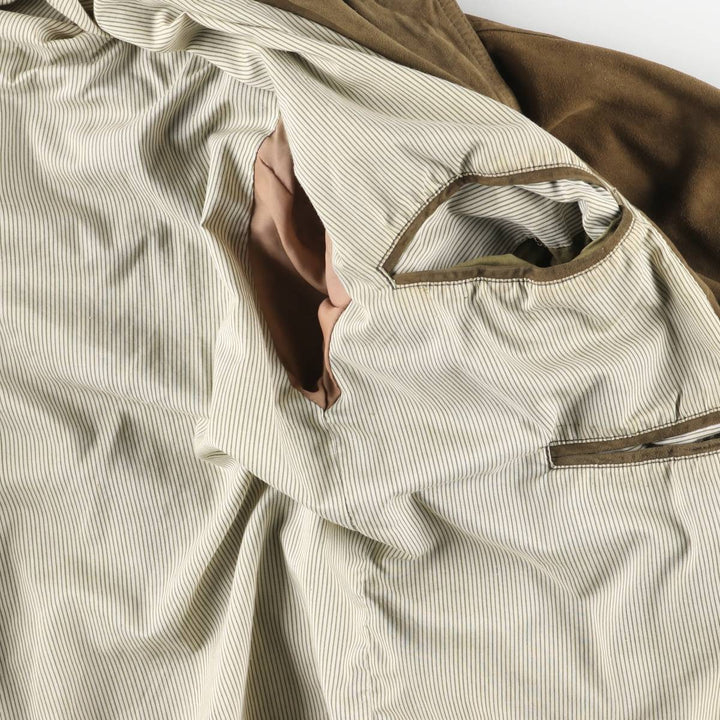 Balster Jacket, Suede Leather Blouson, Men's Size L unclear Khaki type brown Vintage Second Hand