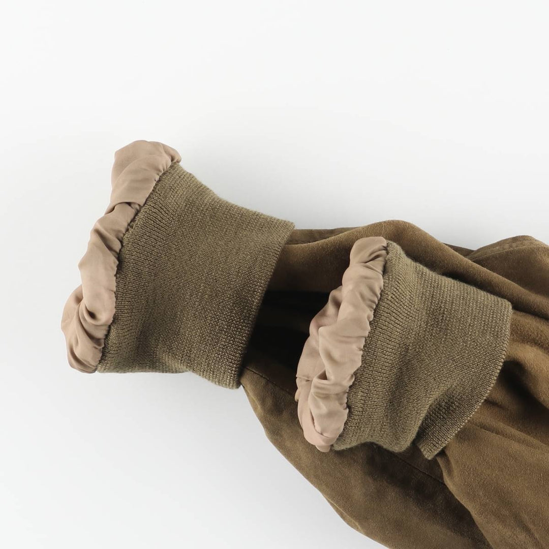 Balster Jacket, Suede Leather Blouson, Men's Size L unclear Khaki type brown Vintage Second Hand
