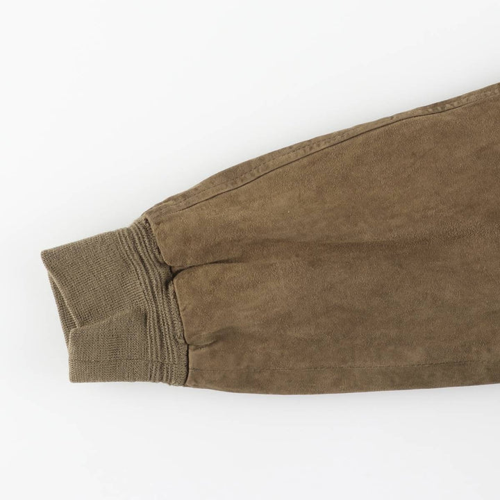 Balster Jacket, Suede Leather Blouson, Men's Size L unclear Khaki type brown Vintage Second Hand