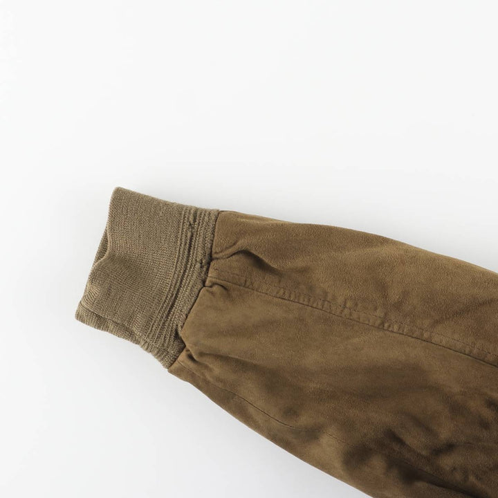 Balster Jacket, Suede Leather Blouson, Men's Size L unclear Khaki type brown Vintage Second Hand