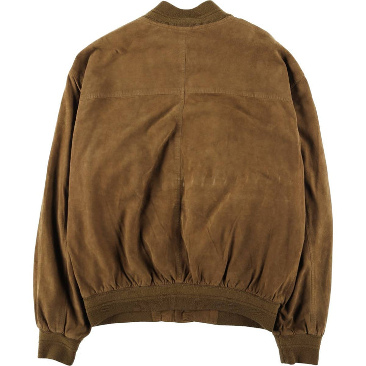 JUST LEATHER Balster Jacket, Suede Leather Blouson, Men's XL genuine leather brown type Vintage Second Hand