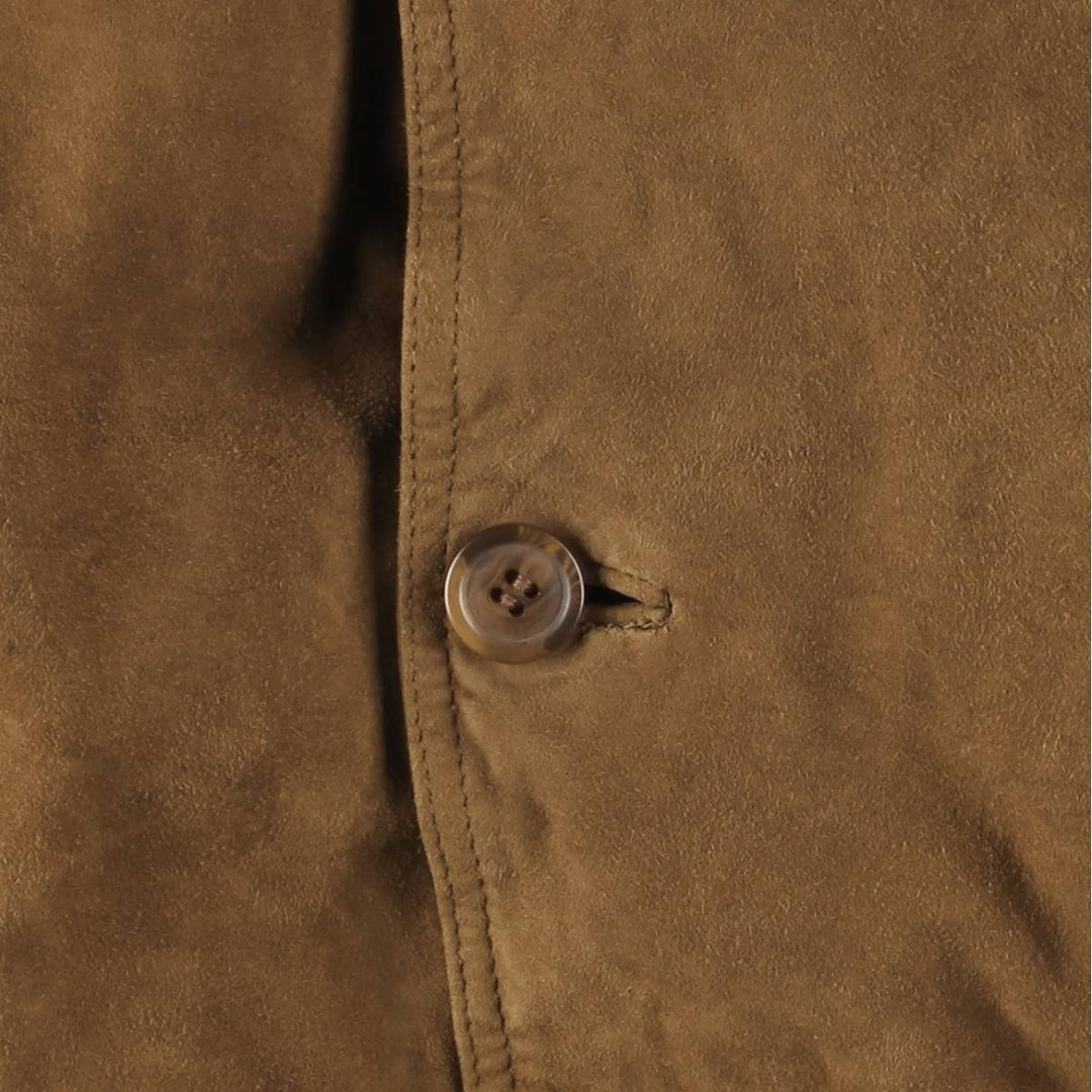 JUST LEATHER Balster Jacket, Suede Leather Blouson, Men's XL genuine leather brown type Vintage Second Hand