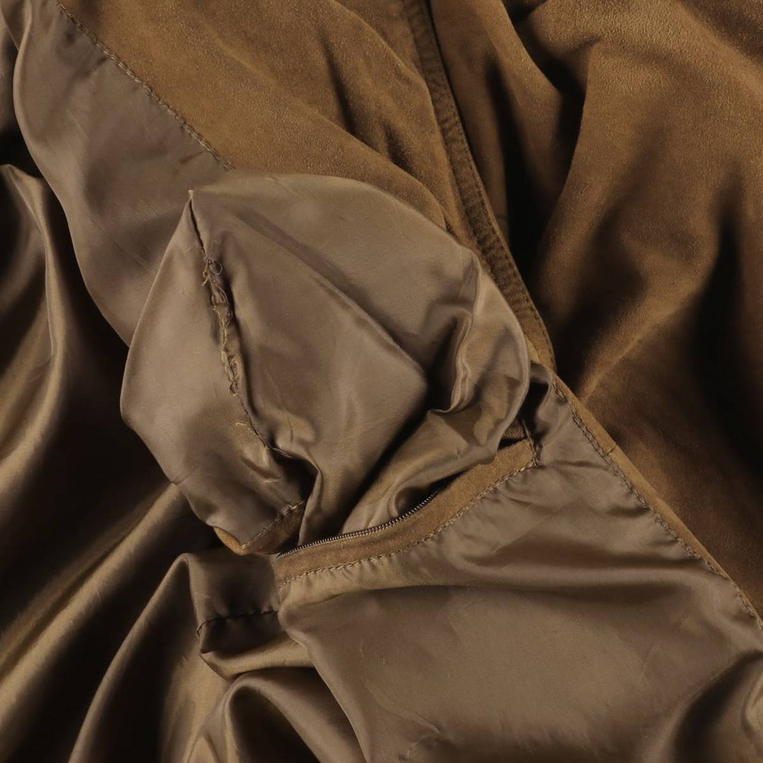 JUST LEATHER Balster Jacket, Suede Leather Blouson, Men's XL genuine leather brown type Vintage Second Hand