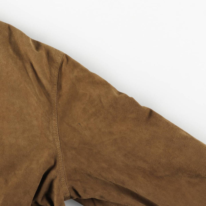 JUST LEATHER Balster Jacket, Suede Leather Blouson, Men's XL genuine leather brown type Vintage Second Hand