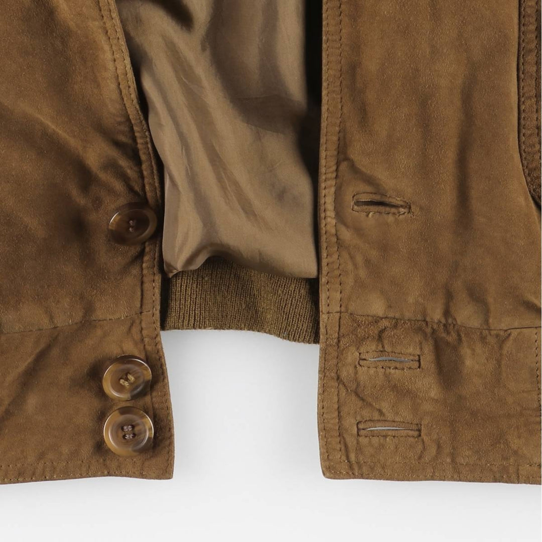 JUST LEATHER Balster Jacket, Suede Leather Blouson, Men's XL genuine leather brown type Vintage Second Hand