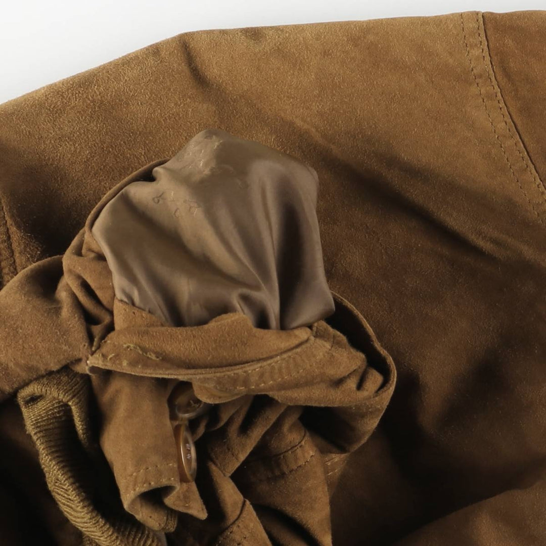 JUST LEATHER Balster Jacket, Suede Leather Blouson, Men's XL genuine leather brown type Vintage Second Hand
