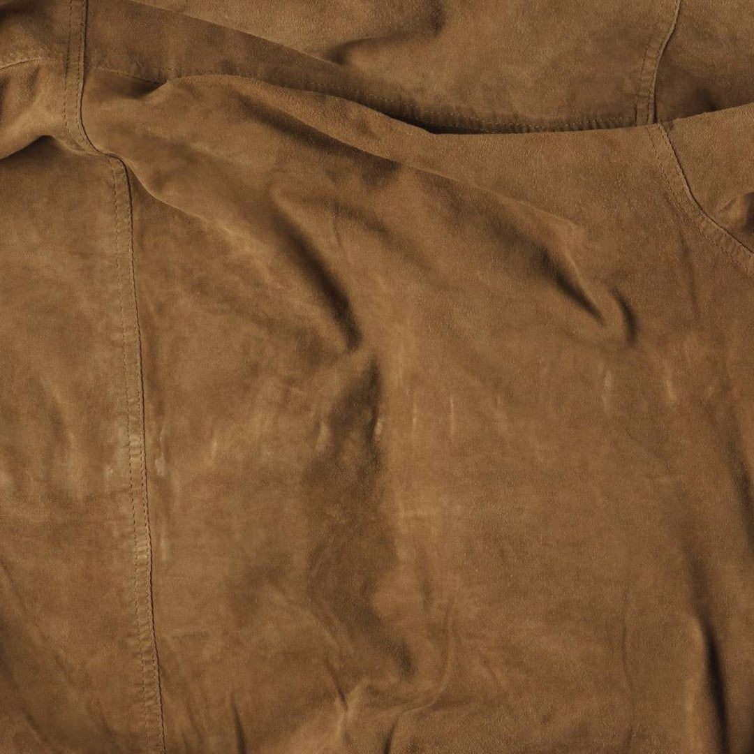 JUST LEATHER Balster Jacket, Suede Leather Blouson, Men's XL genuine leather brown type Vintage Second Hand