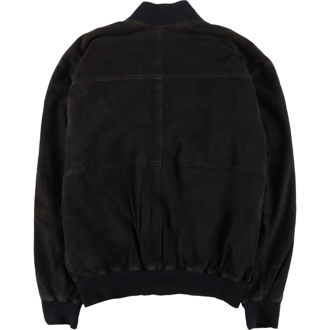 Balster Jacket, Suede Leather Blouson, Men's Size L genuine leather black type Vintage Second Hand