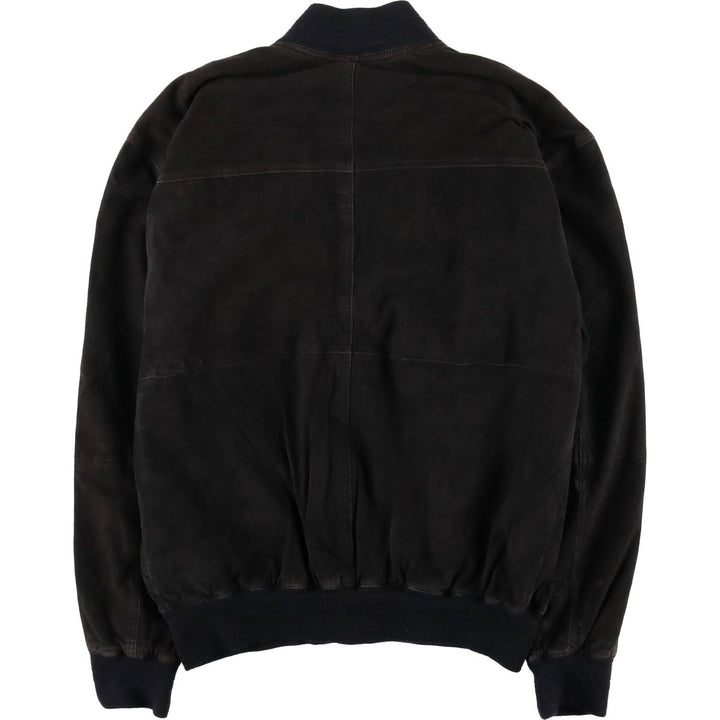 Balster Jacket, Suede Leather Blouson, Men's Size L genuine leather black type Vintage Second Hand