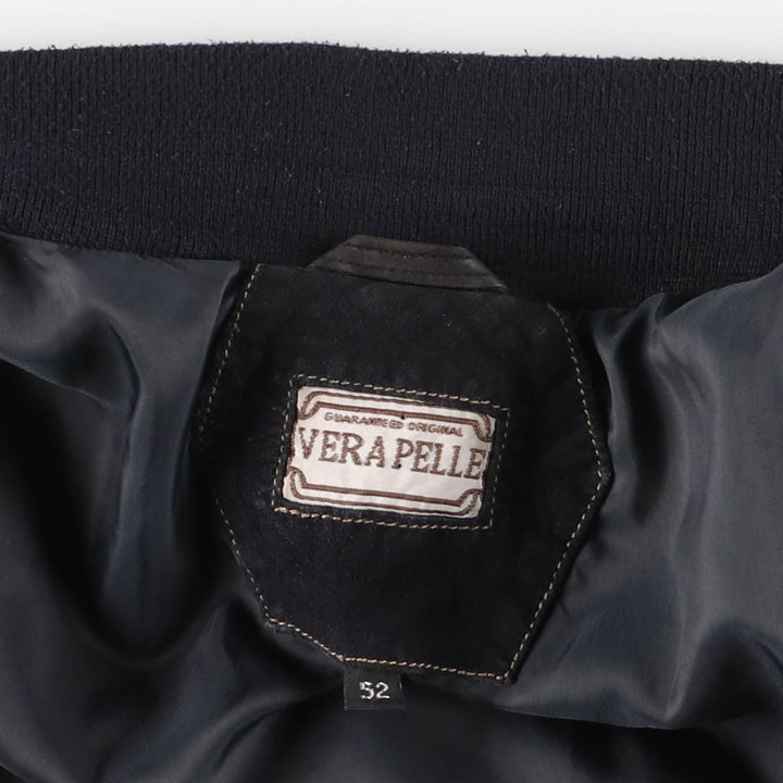 Balster Jacket, Suede Leather Blouson, Men's Size L genuine leather black type Vintage Second Hand