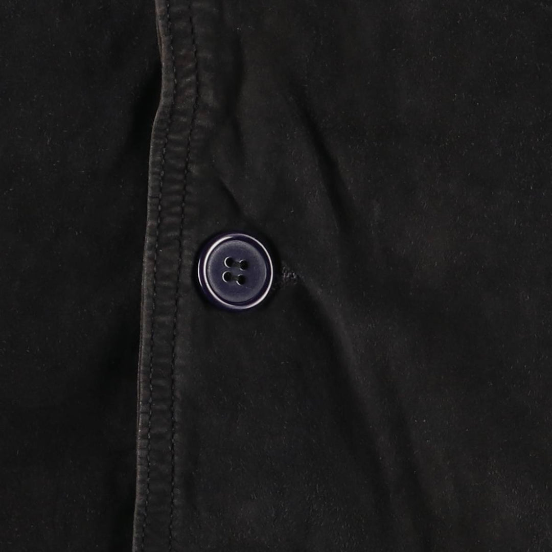 Balster Jacket, Suede Leather Blouson, Men's Size L genuine leather black type Vintage Second Hand