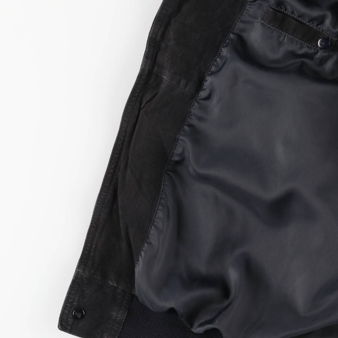 Balster Jacket, Suede Leather Blouson, Men's Size L genuine leather black type Vintage Second Hand