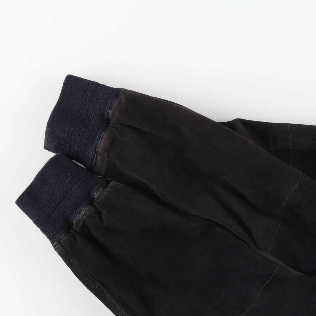Balster Jacket, Suede Leather Blouson, Men's Size L genuine leather black type Vintage Second Hand
