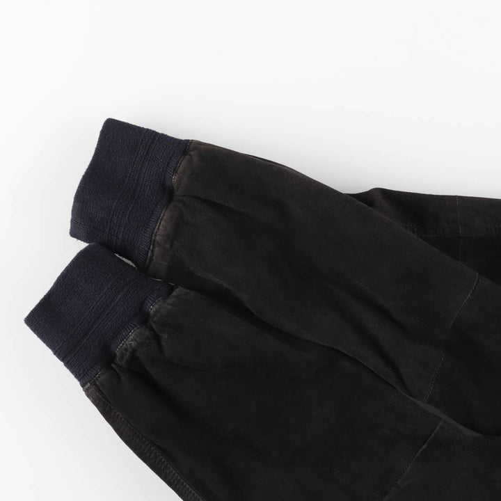 Balster Jacket, Suede Leather Blouson, Men's Size L genuine leather black type Vintage Second Hand