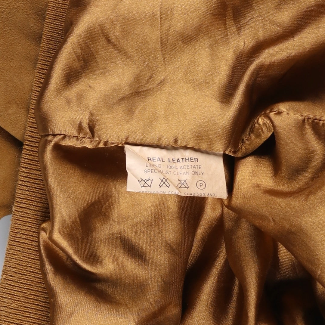 Phill'n'skin Balster Jacket, Suede Leather Blouson, Men's Size L Genuine Leather Suede Leather brown type Vintage Second Hand