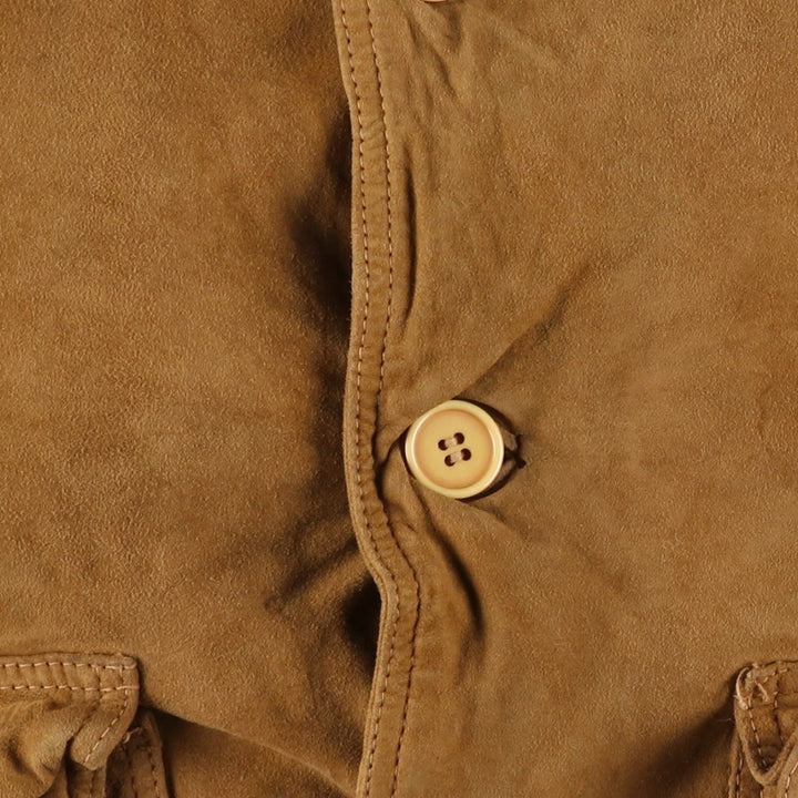 Phill'n'skin Balster Jacket, Suede Leather Blouson, Men's Size L Genuine Leather Suede Leather brown type Vintage Second Hand