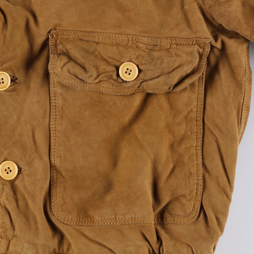 Phill'n'skin Balster Jacket, Suede Leather Blouson, Men's Size L Genuine Leather Suede Leather brown type Vintage Second Hand