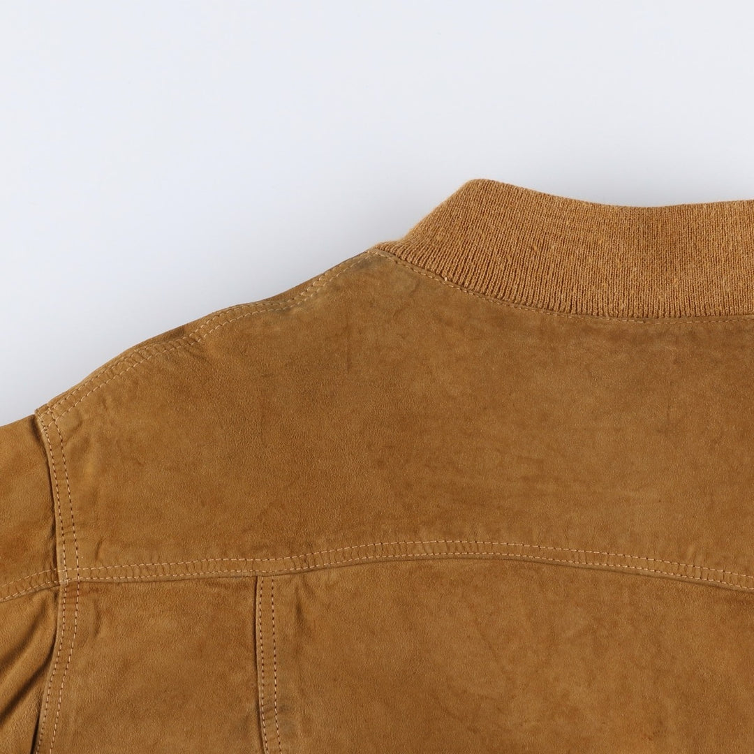 Phill'n'skin Balster Jacket, Suede Leather Blouson, Men's Size L Genuine Leather Suede Leather brown type Vintage Second Hand