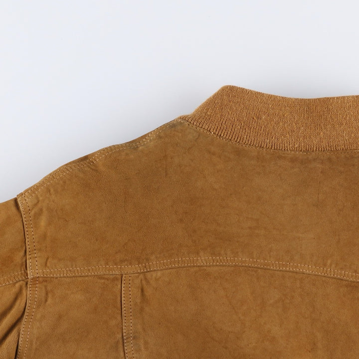 Phill'n'skin Balster Jacket, Suede Leather Blouson, Men's Size L Genuine Leather Suede Leather brown type Vintage Second Hand