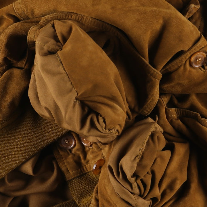 Balster Jacket, Suede Leather Blouson, Men's XL Genuine Leather Suede Leather brown type Vintage Second Hand