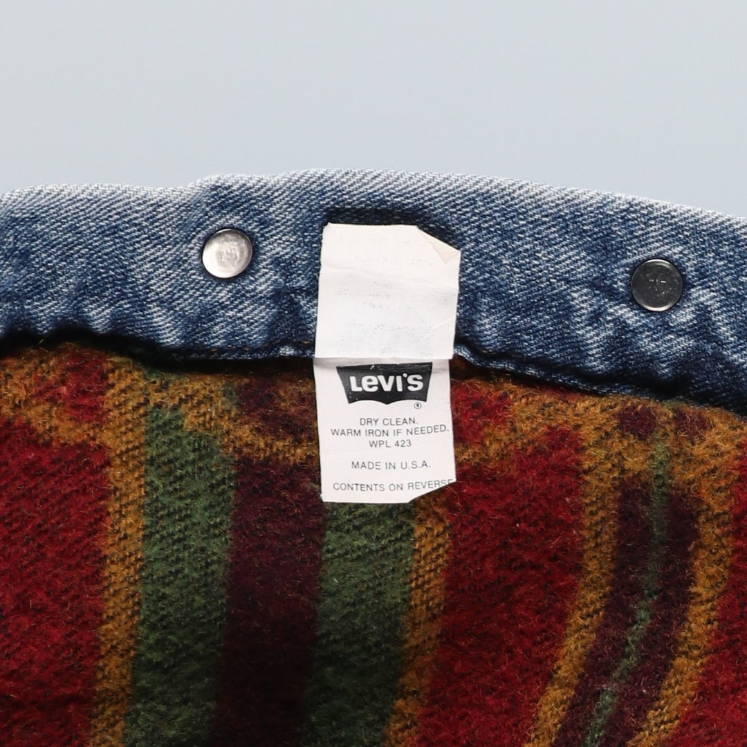 90'S Levi's 70617-4891 denim jacket, made in the USA, men's size M, vintage cotton Blue type light blue Vintage Second Hand