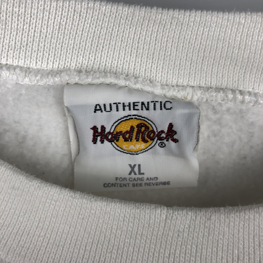 HARD ROCK CAFE Advertising Sweatshirt, Men's Size XL polyester white type Vintage Second Hand