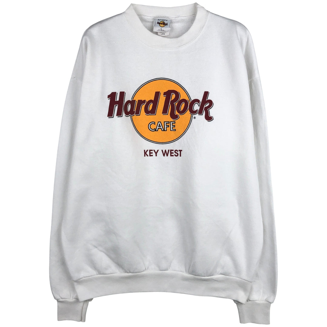 90'S Hard Rock Cafe Advertising Sweatshirt, Made in USA, Men's L, Vintage cotton white type Vintage Second Hand