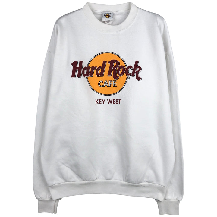 90'S Hard Rock Cafe Advertising Sweatshirt, Made in USA, Men's L, Vintage cotton white type Vintage Second Hand
