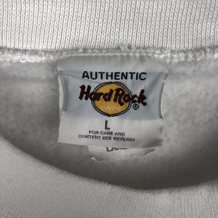 90'S Hard Rock Cafe Advertising Sweatshirt, Made in USA, Men's L, Vintage cotton white type Vintage Second Hand