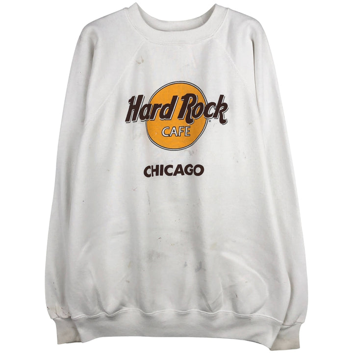 Vintage 1980'S Hanes Hard Rock Cafe Advertising Sweatshirt, Made in USA, Men's XL cotton white type Vintage Second Hand