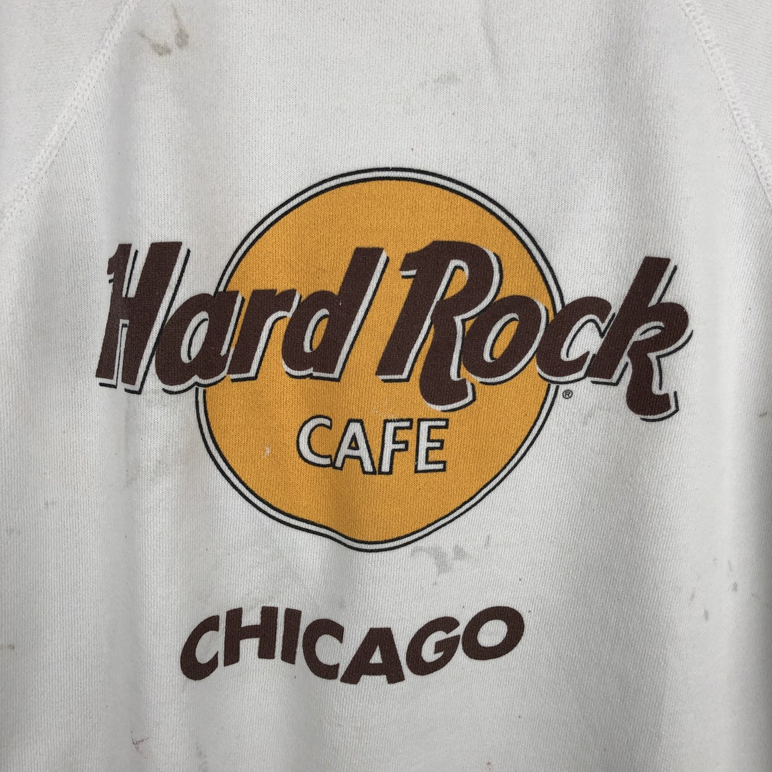 Vintage 1980'S Hanes Hard Rock Cafe Advertising Sweatshirt, Made in USA, Men's XL cotton white type Vintage Second Hand