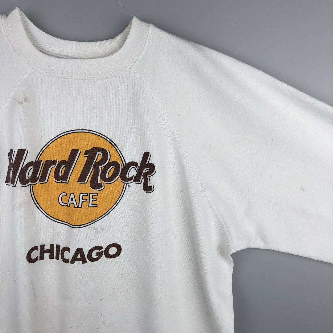 Vintage 1980'S Hanes Hard Rock Cafe Advertising Sweatshirt, Made in USA, Men's XL cotton white type Vintage Second Hand