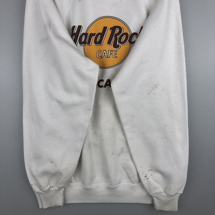 Vintage 1980'S Hanes Hard Rock Cafe Advertising Sweatshirt, Made in USA, Men's XL cotton white type Vintage Second Hand
