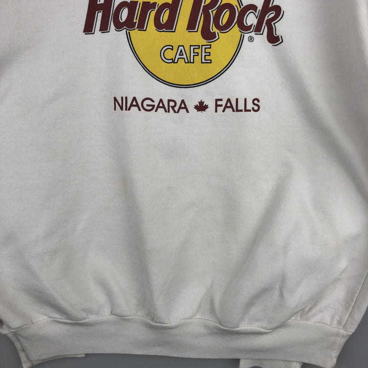 Vintage 1990'S Hard Rock Cafe Advertising Sweatshirt, Made in Canada, Men's Size L polyester white type Vintage Second Hand