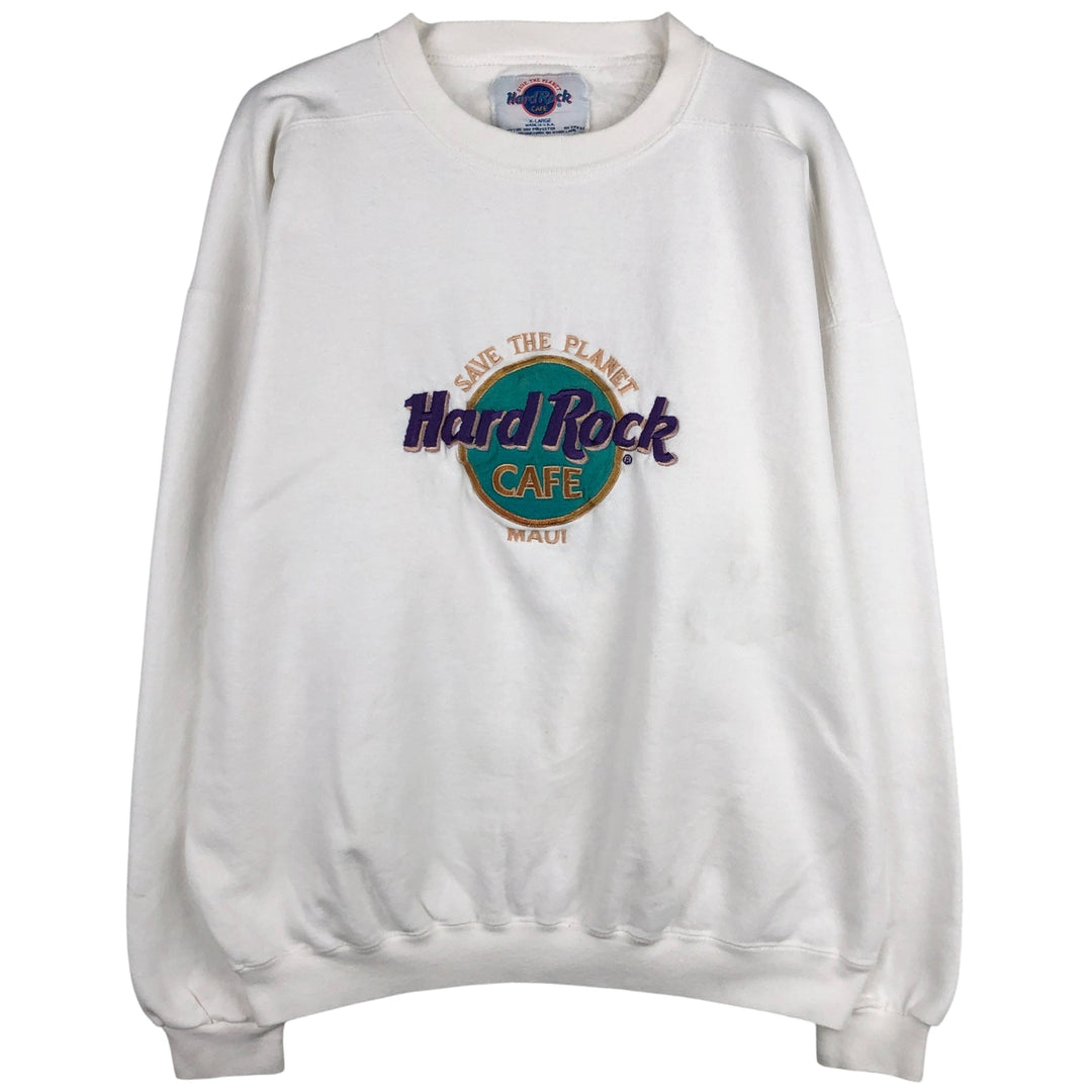 90'S Hard Rock Cafe Advertising Sweatshirt, Made in USA, Men's XL, Vintage cotton white type Vintage Second Hand
