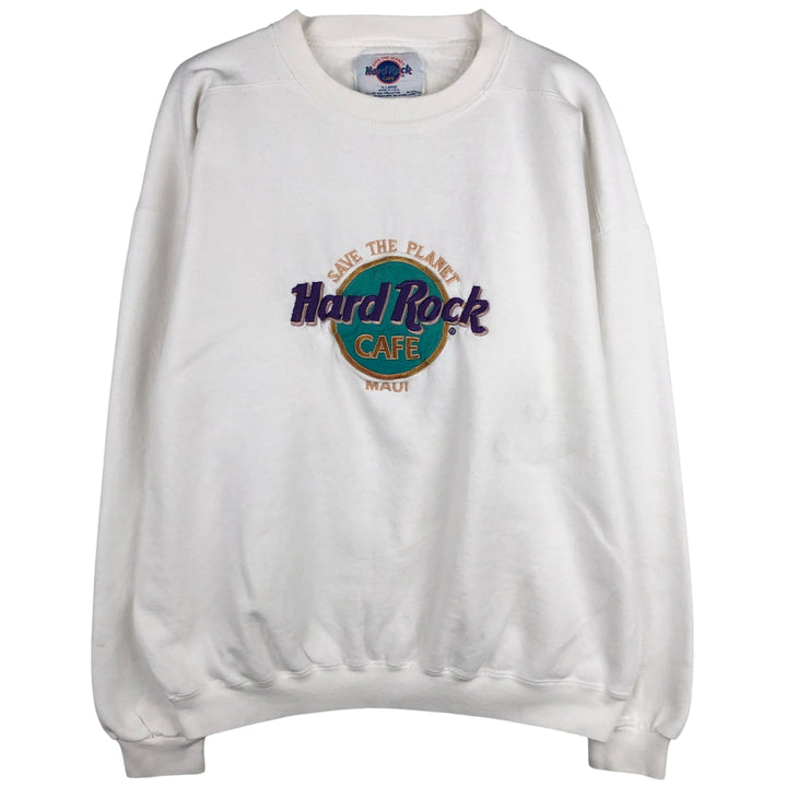 90'S Hard Rock Cafe Advertising Sweatshirt, Made in USA, Men's XL, Vintage cotton white type Vintage Second Hand