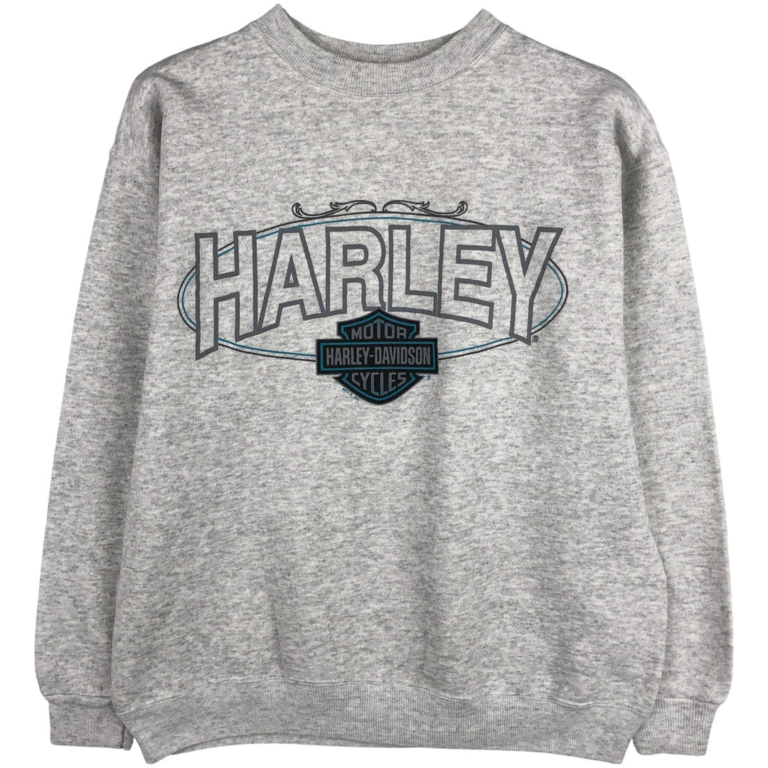 Vintage 90s-00'S Hanes Harley-Davidson Advertising Sweatshirt, Men's Size Medium cotton gray type Vintage Second Hand