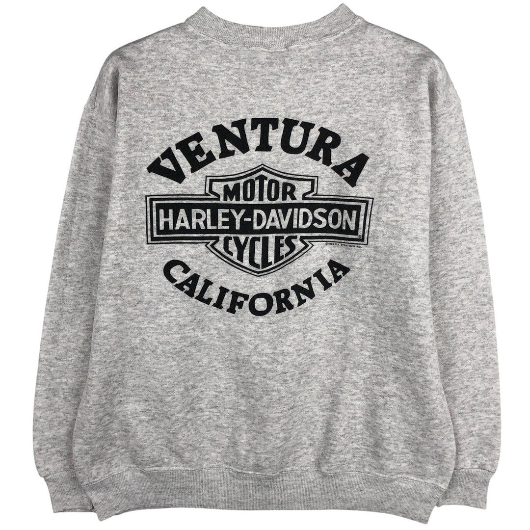 Vintage 90s-00'S Hanes Harley-Davidson Advertising Sweatshirt, Men's Size Medium cotton gray type Vintage Second Hand